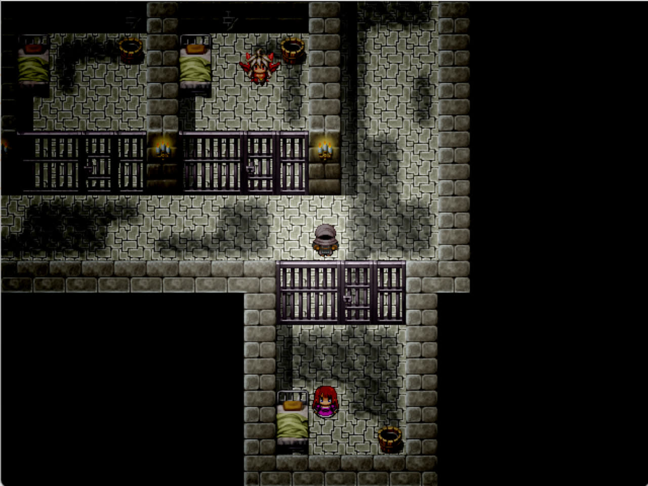 BLACK SOULS route through a stone prison