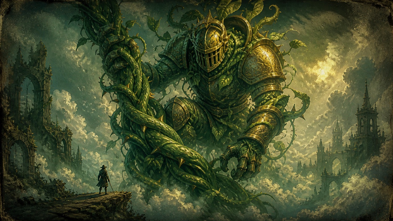 The Beanstalk Jack dark fairy-tale boss guide illustration