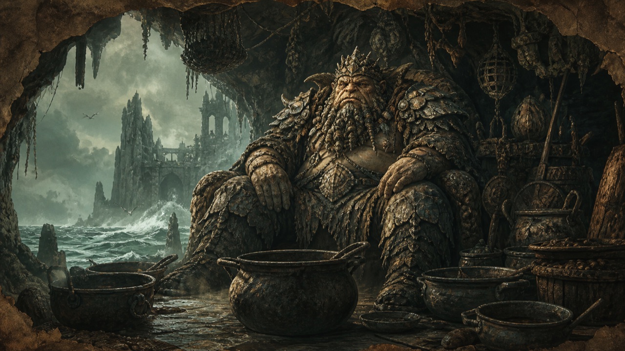 Cannibal Sawney Bean dark fairy-tale boss guide illustration