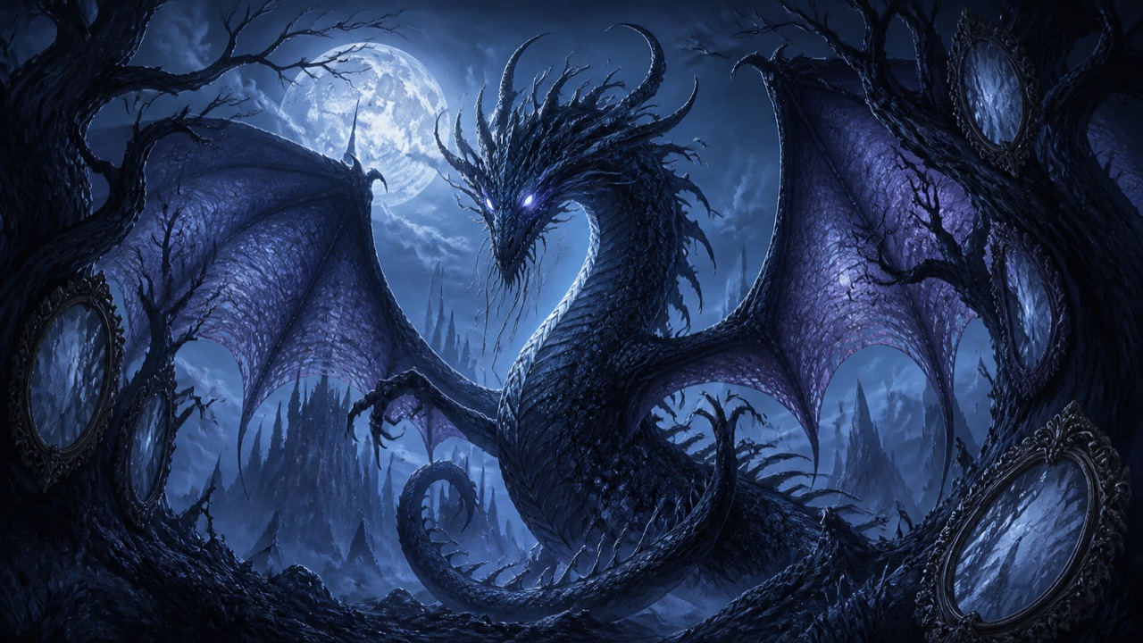 Jabberwock dark fairy-tale boss guide illustration