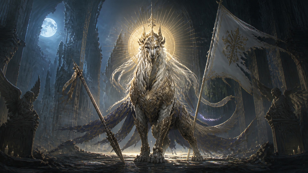 Holy Beast Jeanne d'Arc dark fairy-tale boss guide illustration