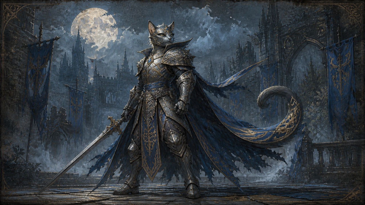 Knight in Armor dark fairy-tale boss guide illustration
