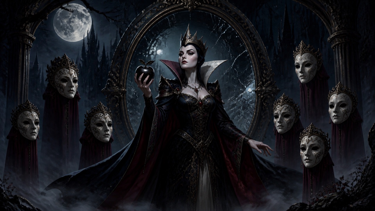 Snow White dark fairy-tale boss guide illustration