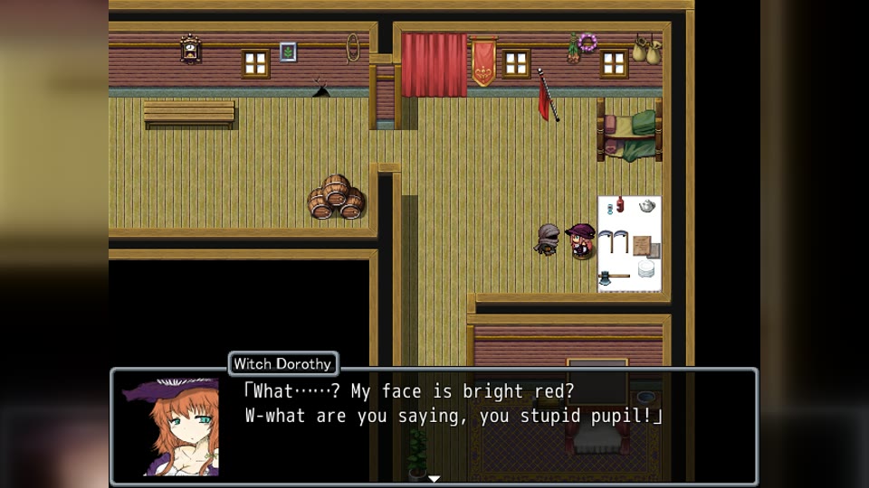 Dorothy flustered during an in-game conversation