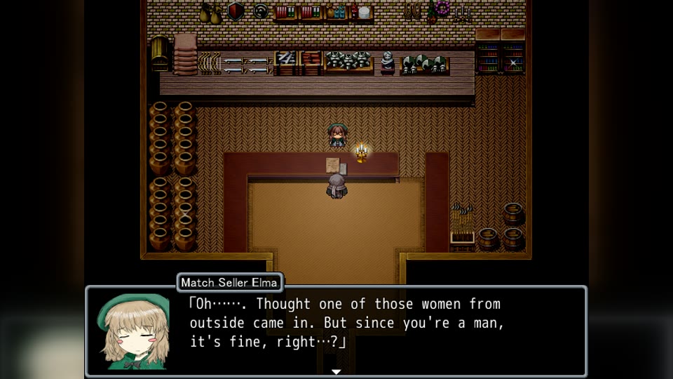 Elma speaking inside her shop