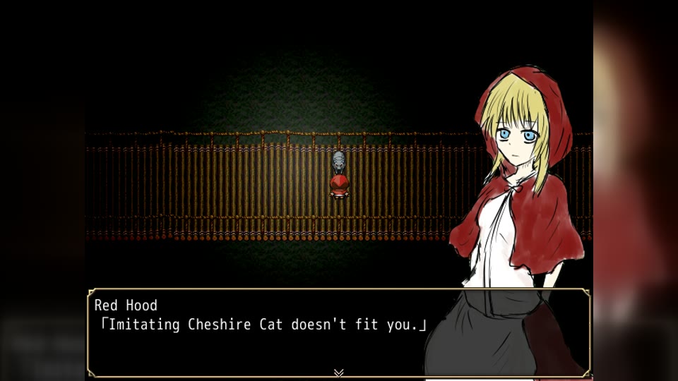Red Hood meeting the Cheshire Cat